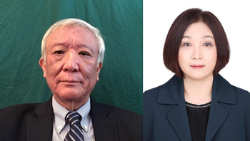 Professor Isao Noda (left) is an Affiliated Professor at the Department of Materials Science and Engineering at the University of Delaware. Professor Yung Mee Jung is a Professor at the Department of Chemistry at Kangwon National University. Photo Credit: Isao Noda and Young Mee Jung.