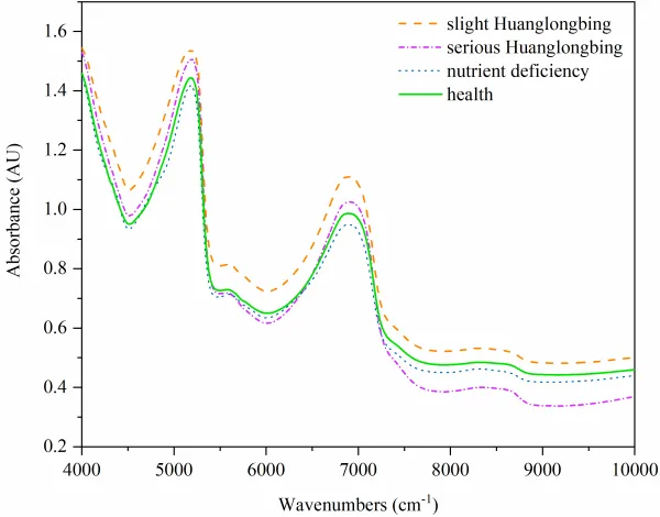 Near-Infrared Spectroscopy with Data Analysis Model for Rapid Identification of Huanglongbing in Gannan Navel Orange