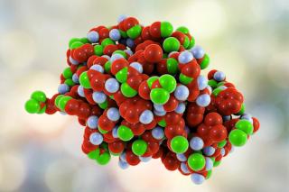 Molecular model of lysozyme protein found in tears, saliva, human milk and mucus, 3D illustration | Image Credit: © Dr_Microbe - stock.adobe.com