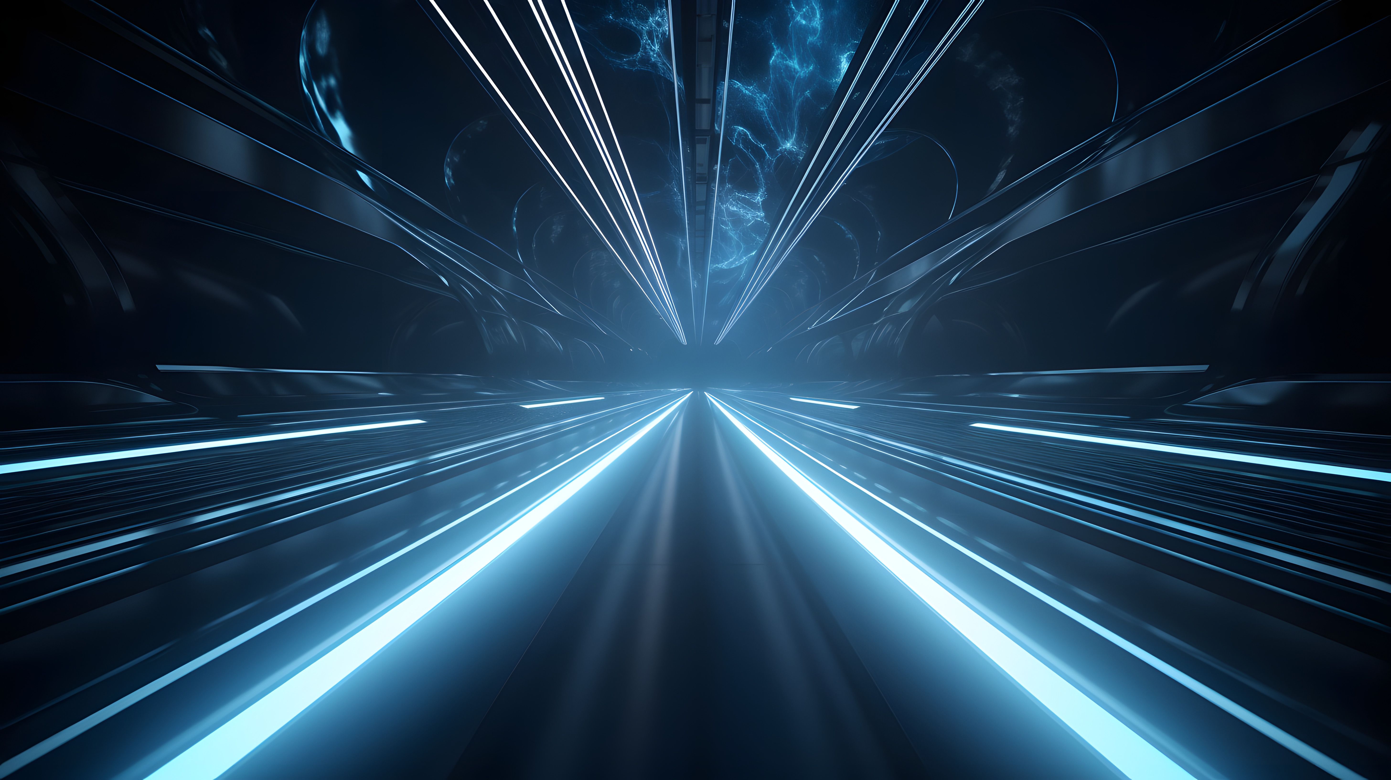 Digital technology blue luminous emission light geometric poster web page PPT background | Image Credit: © Wu - stock.adobe.com