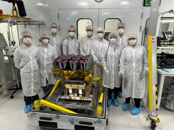 ABB’s multispectral imaging payload departing the clean room ahead of its launch onboard EarthDaily Analytics’ EDC-01 satellite. | Photo Credit: © ABB
