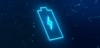 Digital lithium-ion rechargeable battery symbol, high voltage charging energy storage with glowing blue neon lightning particle icon, 3d rendering futuristic alternative energy technology concept | Image Credit: © ZETHA_WORK - stock.adobe.com