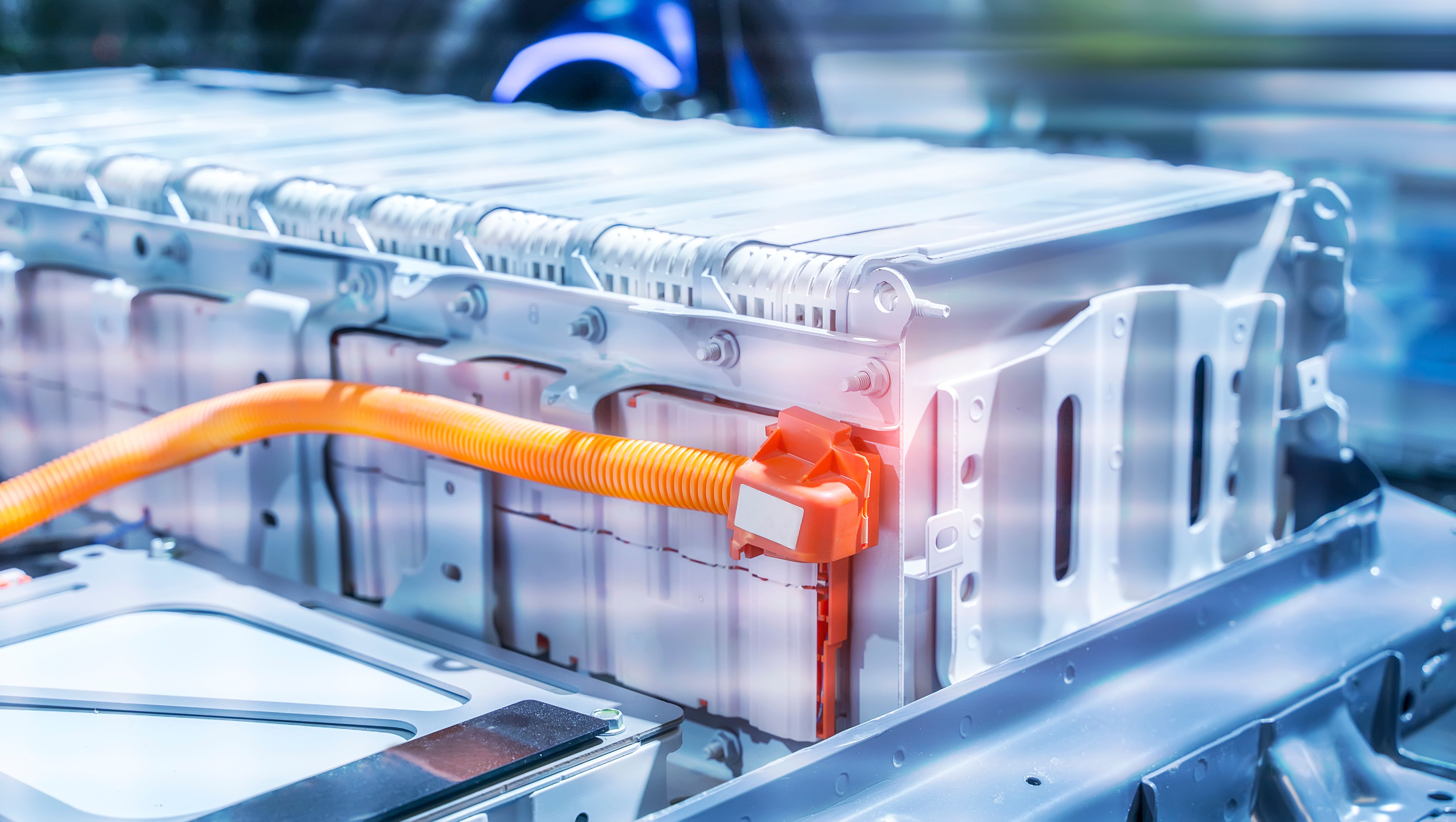 Electric car lithium battery pack and power connections. | Image Credit: © xiaoliangge - stock.adobe.com