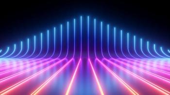 3d render, abstract minimal neon background, pink blue neon lines going up, glowing in ultraviolet spectrum. Cyber space. Laser show. Futuristic wallpaper | Image Credit: © wacomka - stock.adobe.com