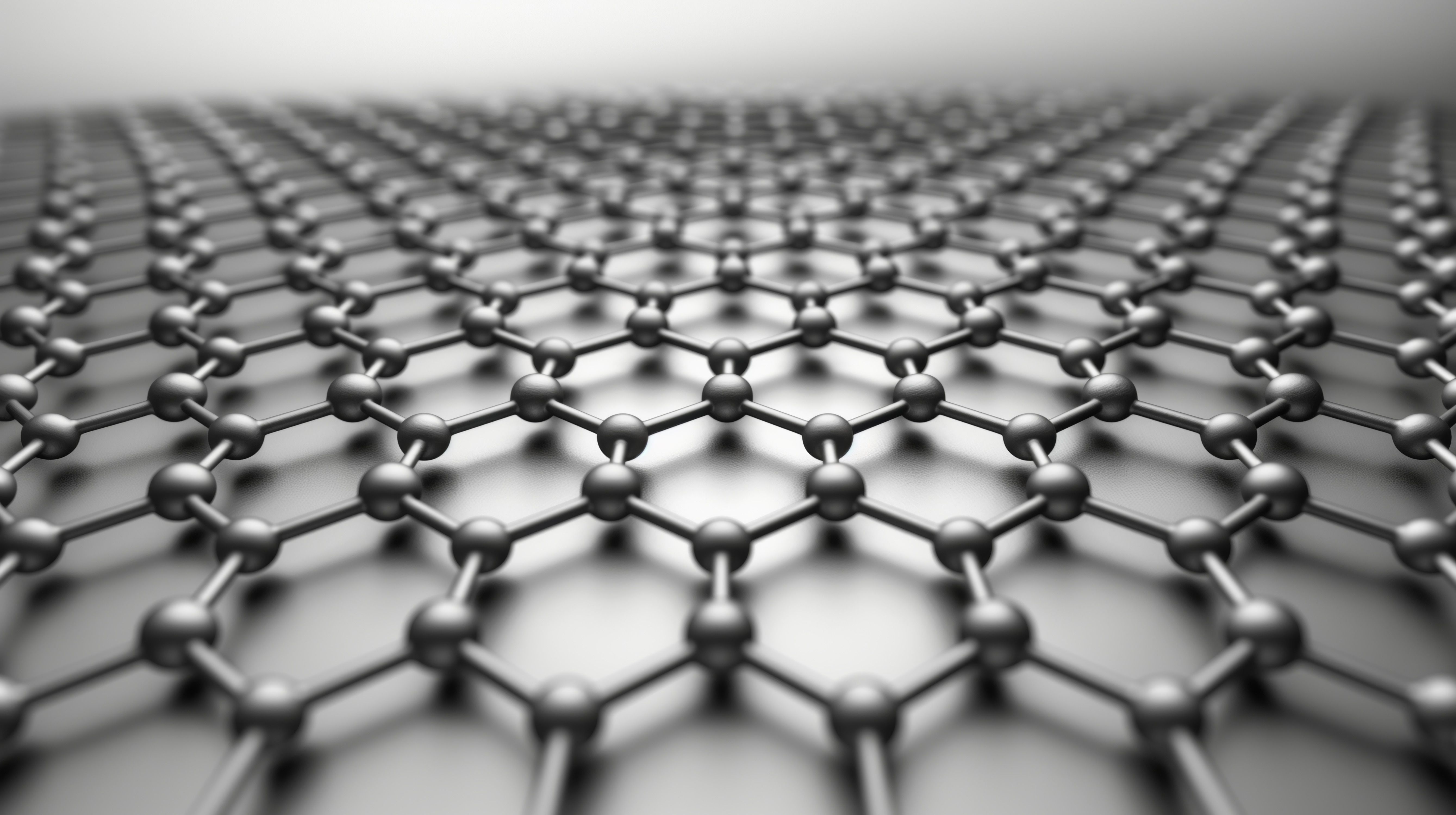 Close-up view of graphene sheet, illustrating its one-atom-thick layer of carbon atoms arranged in hexagonal lattice. | Image Credit: © unicusx - stock.adobe.com