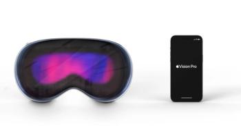 Apple Vision Pro High-tech Futuristic technology VR Glasses -Virtual reality device, 360 VR modern with a Iphone smartphone app. Isolated on white background. | Image Credit: © Diego - stock.adobe.com