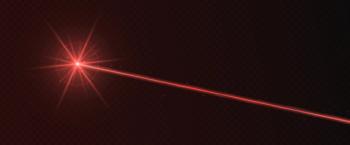 Red laser beam light effect isolated on transparent background. Neon light ray. | Image Credit: © Likanaris - stock.adobe.com