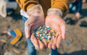 Detail of hands showing microplastics on the beach | Image Credit: © David Pereiras - stock.adobe.com.