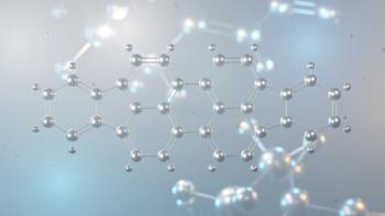 Diindenoperylene molecular structure, 3D model molecule, polycyclic aromatic hydrocarbon structural chemical formula view from a microscope | Image Credit: Сергей Шиманович - stock.adobe.com