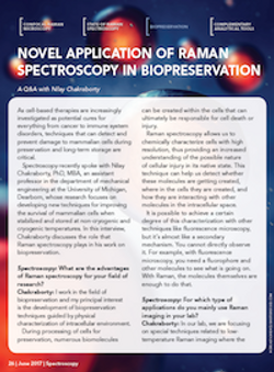 Novel Application of Raman Spectroscopy in Biopreservation