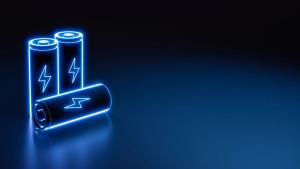 3D fast charge neon lithium ion battery glowing on the floor with lighting symbol, digital futuristic flash quick recharging power source and energy technology concept illustration background | Image Credit: © ZETHA_WORK - stock.adobe.com.
