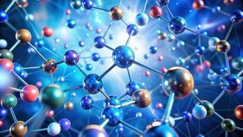 Stunning abstract visualization of dynamic atoms and molecules for scientific research and technology concepts. Generated with AI. | Image Credit: © pranee - stock.adobe.com.