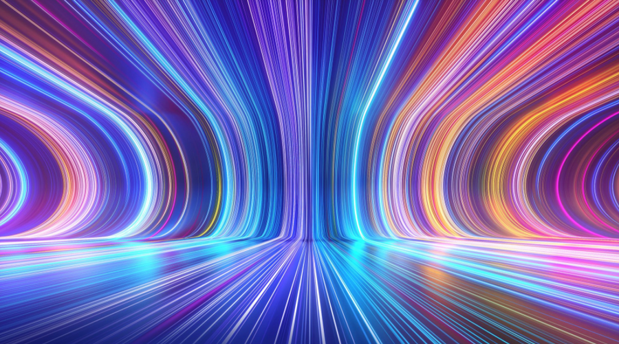 3d render, abstract multicolor spectrum background, bright orange blue neon rays and colorful glowing lines | Image Credit: © NeoLeo - stock.adobe.com