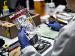 A forensic police officer examines a smartphone as evidence in a murder case at a forensic laboratory | Image Credit: © digicomphoto - stock.adobe.com