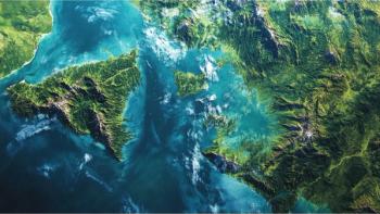 Satellite-based spectroscopy depicting high-resolution image of Earth showcasing vibrant green rainforests, winding rivers, and deep blue oceans © TANAKORN-chronicles-stock.adobe.com