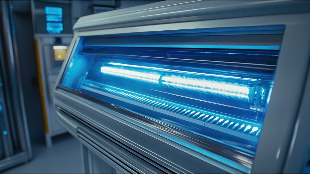Polystyrene and UVC Sterilization Tested with Spectroscopy and Luminescence Tools