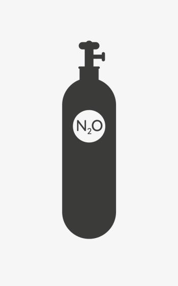 Nitrous oxide cylinder vector icon isolated on white background. | Image Credit: © Adam - stock.adobe.com