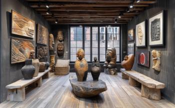 Gallery filled with African art and sculptures. Generated with AI. | Image Credit: © Анна Терелюк - stock.adobe.com