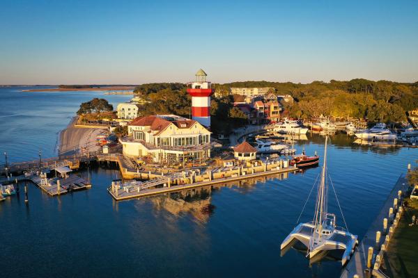 Aerial View of Harbor Town and lighthouse on Hilton Head Island South Carolina | Image Credit: © Rick Lohre - stock.adobe.com