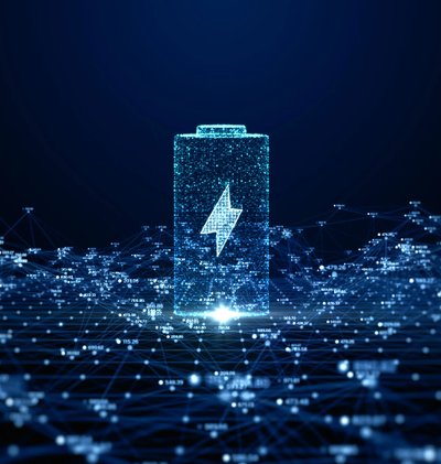 Technology battery high power electric energy, Battery to electric cars and mobile devices with clean electric, Green renewable energy battery storage future, Technology digital abstract background | Image Credit: © KanawatTH - stock.adobe.com.