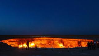 Darvaza (Derweze) gas crater (Door to Hell or Gates of Hell) in Turkmenistan | Image Credit: © pwollinga - stock.adobe.com