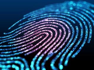 Digital fingerprint on black screen. | Image Credit: © iaremenko - stock.adobe.com