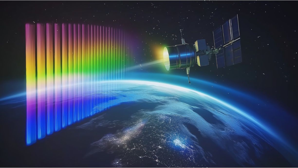 Depiction of AI and satellite spectroscopy monitoring river pollution in China © Ben-chronicles-stock.adobe.com