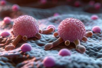 Rendition of two cancerous tumor cells on healthy tissue © NikahGeh - stock.adobe.com