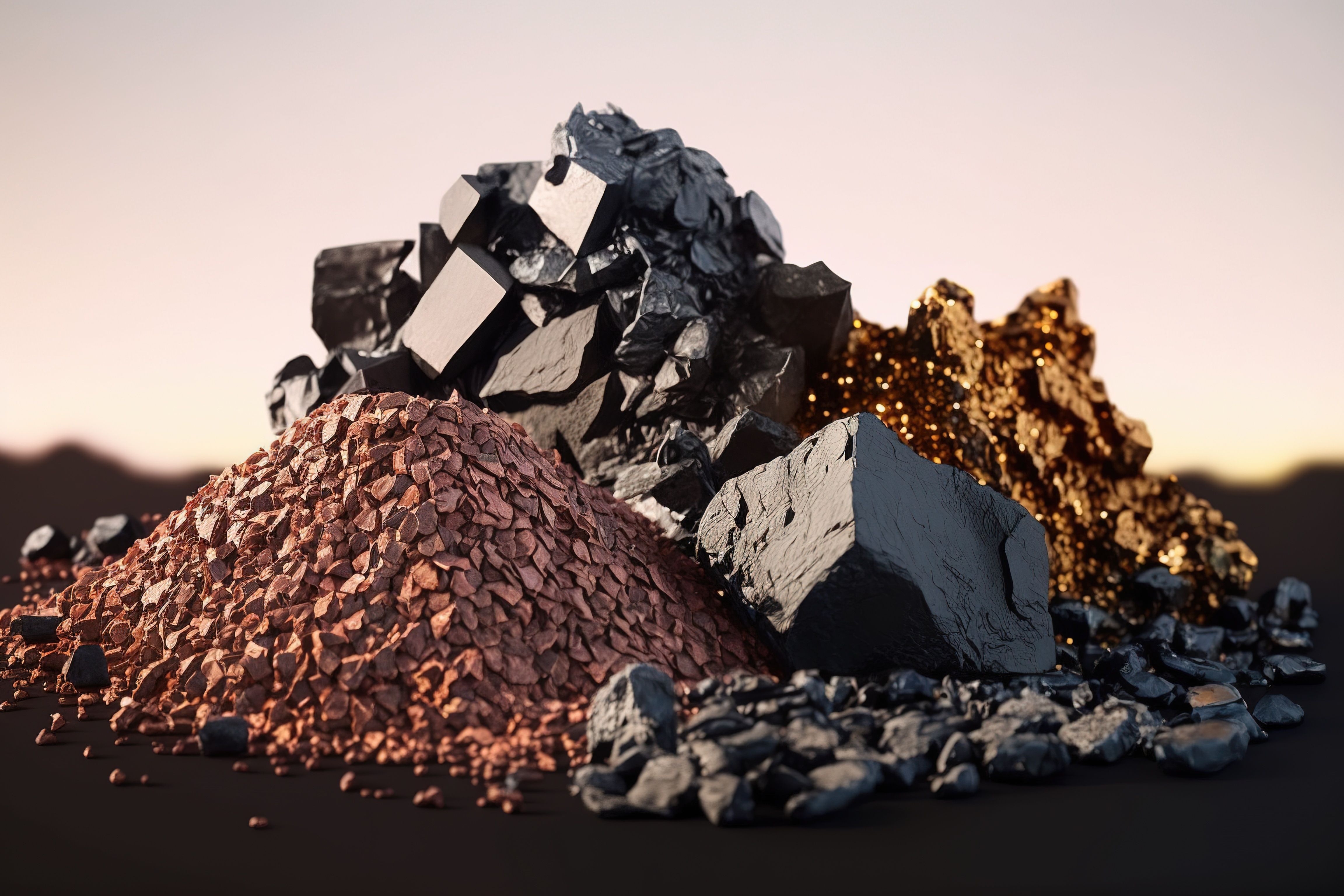 Small pile of minerals extracted in a rare earth mine. Generated with AI. | Image Credit: © Road Red Runner - stock.adobe.com.