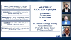 The Oncology Brothers with Joshua K. Sabari, MD, presenting slides