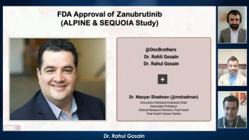 Rahul Gosain, MD; Rohit Gosain, MD; and Mazyar Shadman, MD, MPH, presenting slides