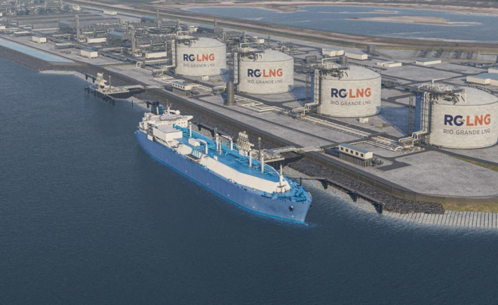 Rendering of Rio Grande LNG liquefaction terminal | Image Credit: RGLNG