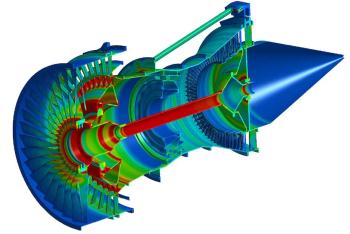 Cross-section of the Rolls-Royce Representative Engine Model | Image Credit: Ansys