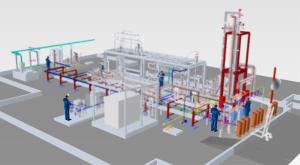 3D rendering of ammonia cracking plant | Image Credit: MHI