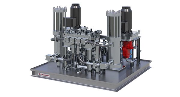 Hydraulic booster hydrogen compressor | Image Credit: KHI