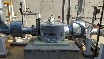 Leak-free canned motor pump for liquid ammonia | Image Credit: Ebara Corp.