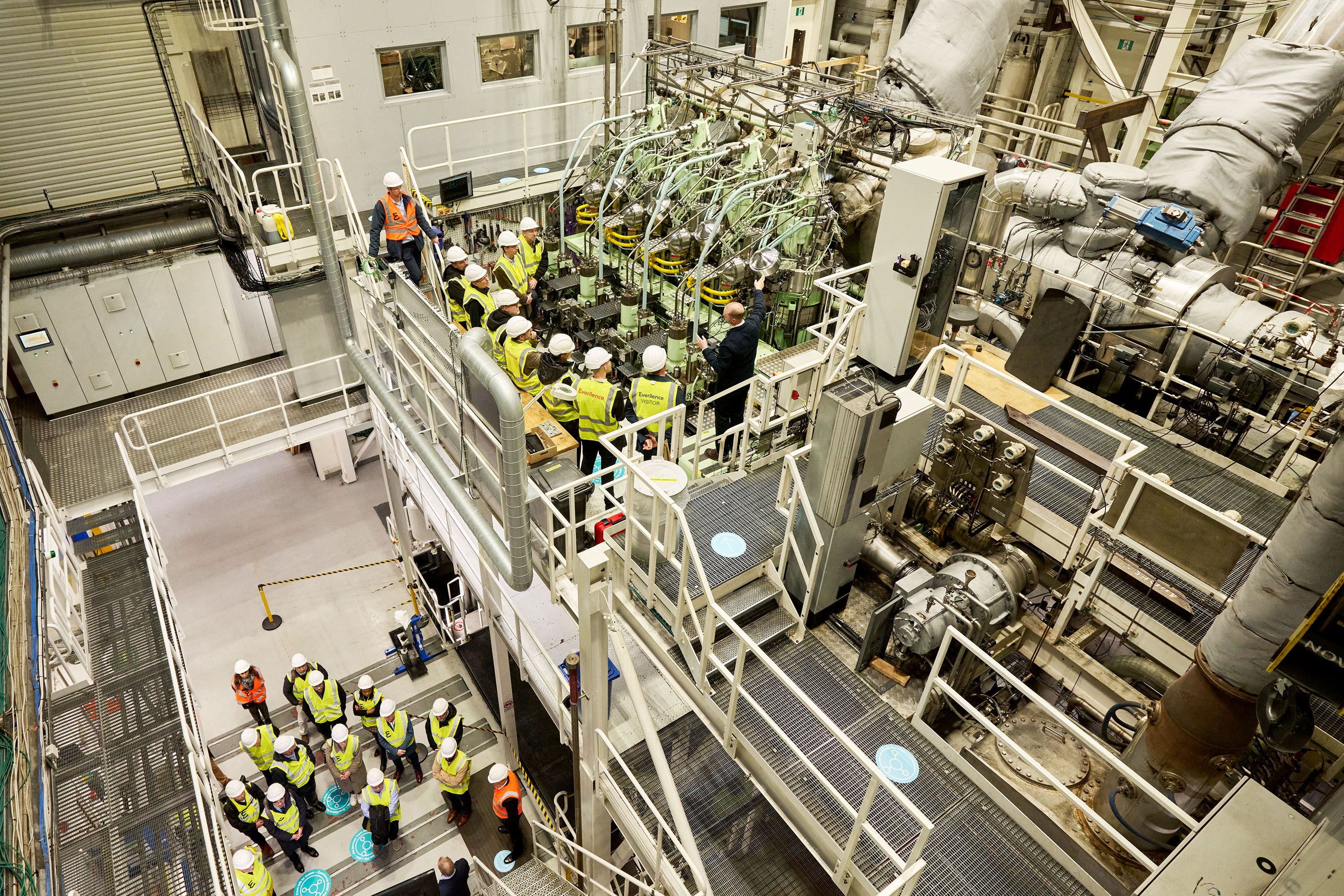 Operators surrounding ME-LGIA engine | Image Credit: Everllence