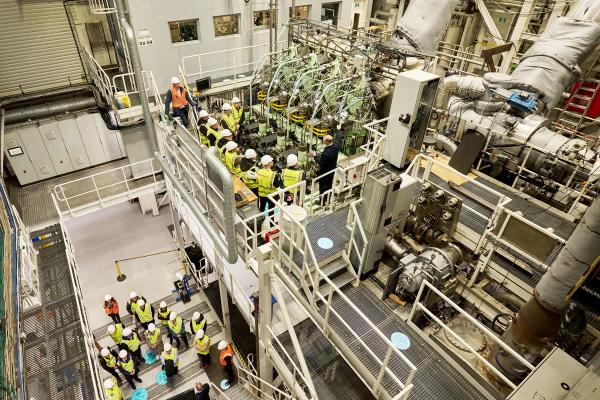 Operators surrounding ME-LGIA engine | Image Credit: Everllence