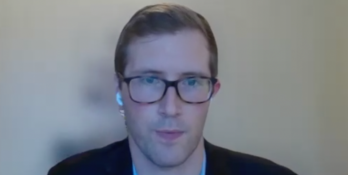 Daniel Carson, MD, MS, answers a question during a Zoom video interview