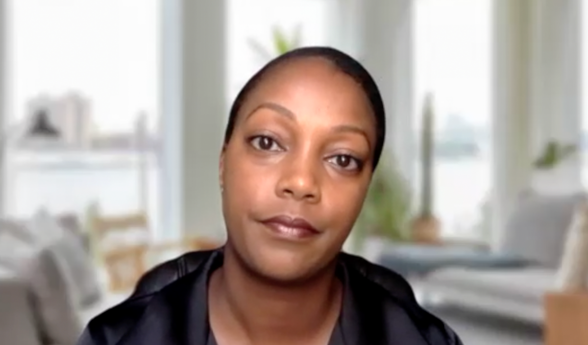 Eiftu S. Haile, MD, answers a question during a Zoom video interview