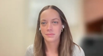 Elisabeth M. Sebesta, MD, answers a question during a Zoom video interview