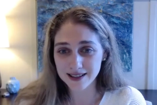 Anne M. Suskind, MD, MS, FACS, FPMRS, answers a question during a Zoom video interview