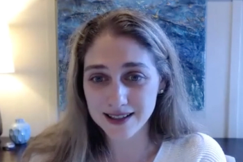 Anne M. Suskind, MD, MS, FACS, FPMRS, answers a question during a Zoom video interview