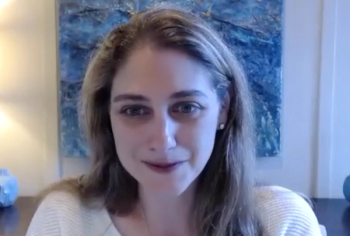 Anne M. Suskind, MD, MS, FACS, FPMRS, answers a question during a Zoom video interview