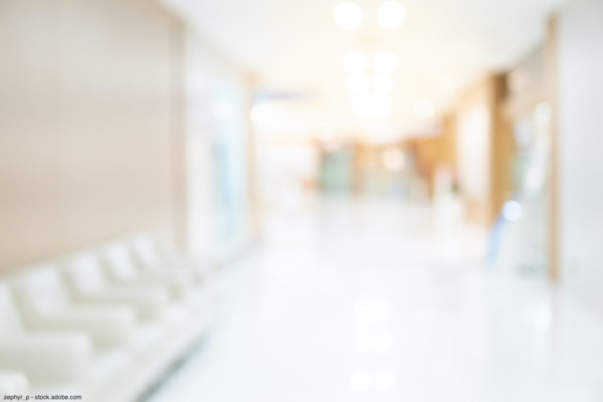 Abstract blurry image of hospital corridor