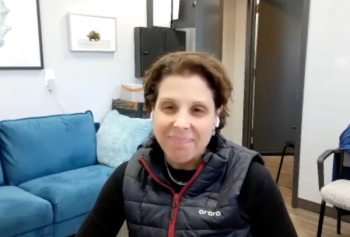 Mara R. Holton, MD, answers a question during a Zoom video interview