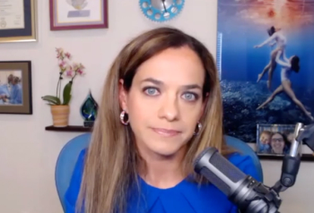 Diana Londoño, MD, answers a question during a Zoom video interview