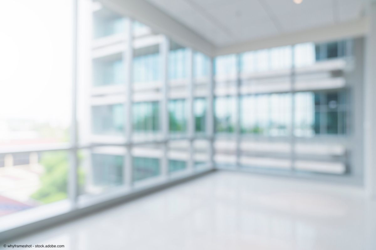 blurred image of windows in a clinic 