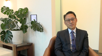 David I. Lee, MD, FACS, answers a question during a video interview
