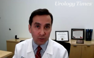 Ruben Olivares, MD, answers a question during a Zoom video interview